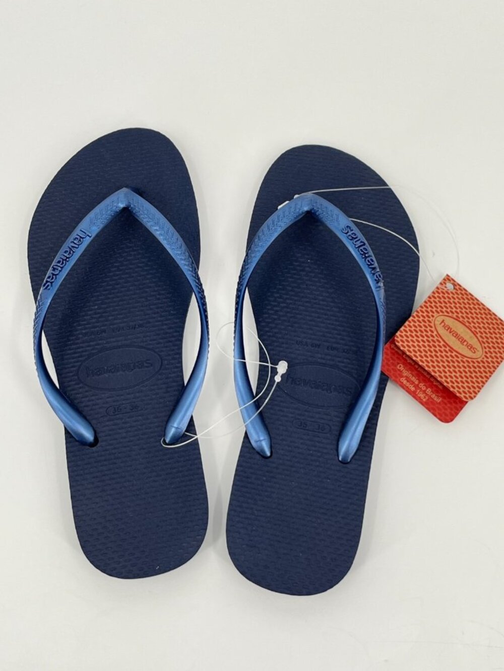 Havaianas Women's Slim Flip-Flops Size 6 New With Tags Navy Blue